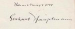HAUPTMANN, Gerhart - Eigenhändiger Brief mit Unterschrift.