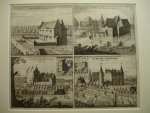 Bruelis, Mael-Stede, Elfsdyk and Baerlandt. - Het Kasteel van Bruelis. - 't Huys te Mael-Stede. - 't Slot van Elfsdyk. Anno 1500. - Het Kasteel te Baerlandt. Anno 1500.