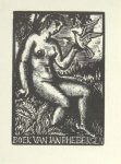 Hodek, Jozef. - Exlibris voor Jan Rhebergen. Hodek, Jozef. - Exlibris voor Jan Rhebergen.