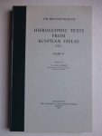 James, T.G.H. - Hieroglyphic texts from Egyptian Stelae etc., part 9.