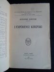 Kerenski, Alexandre - L’Expérience Kerenski Kerenski, Alexandre - L’Expérience Kerenski