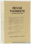 Thomisme - Thomas d'Aquin - Revue Thomiste : - Revue Thomiste. Revue doctrinale de théologie et de philosophie. CIVe année - T. XCVI - No 1-4 - 1996