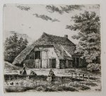 Moorrees, Christiaan Wilhelmus (1801-1867) - [Antique print, etching] Three women doing the laundry in Beek / Drie vrouwen die de was doen in Beek. .