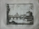 Schenck, Petrus [Pieter Schenk] - Gesicht van Engelenburg met de Brug op zij naar S. Pieters kerk 52. Originele kopergravure.