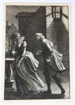 Velde, Jan van de II (c.1593-1641) - [Antique print, etching] The suitor dangling after his girl at night [from set: GEBRAND ADRIAENSZ BREDERO: Alle de Spelen, 1622] (Verleiding).