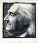 Liszt, Franz und Allen (del.): - [Porträt, Profil nach link, Reproduktion einder Zeichnung von Allen] Liszt