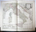 after Riccioli, Giovanni Battista (1598-1671) - [Hand colored etching and engraving/handgekleurde ets en gravure kaart van Italië] L'ITALIE (map of Italy).