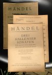  - Drei  Händel Hallenser Sonaten für Querflöte und Cembalo (klavier) herausgegeben von Waldemar Woehl