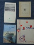 N.n.. - To-day program. Holland-America Line/ The Holland-America Line wishes you Bon Voyage!/ Douze fables de Jean de la Fontaine, peintures dans la salle de manger du M.S. Dalerdijk". Holland-America Line/ Gegevens S.S. Statendam. Holland-Amerika Li... N.n.. - To-day program. Holland-America Line/ The Holland-America Line wishes you Bon Voyage!/ Douze fables de Jean de la Fontaine, peintures dans la salle de manger du M.S. Dalerdijk". Holland-America Line/ Gegevens S.S. Statendam. Holland-Amerika Li...