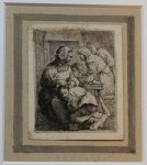 Jacques Dassonville (1619-1670) - Antique print, etching I Woman delousing a child, published ca. 1650, 1 p.