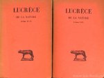 LUCRETIUS - De la nature. Texte établi et traduit par Alfred Ernout. Complete in 2 volumes.