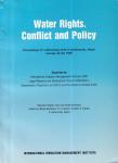Div. - Water rights, conflict and policy: proceedings of a workshop held in Kathmandu, Nepal - January 22-24, 1996