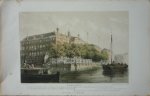 Witkamp, P.H.  Hekking, W. - Binnen-Amstel. De Diamantslijperijen. Originele kleurenlitho.