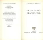 Bomans Jan Arnold Godfried van 2 maart 1913 in Den Haag geboren, tot 22 december 1971  ... Pleidooi voor de humor, Arsenicum en oude kant, Omslagontwerp .. Peter R. Ruting - Op de keper beschouwd ... Godfried Bomans vijftig jaar....Adviezen van een oude rot, de vinger gods, Kroniek van familie Brederode... Bezoek aan een golfkartonfabriek