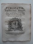  - Publicatie, Tot Elucidatie, Interpetatie, en Ampliatie, van de Ordonnantie op het Middel van het Familie-geld, van den 22 December 1758. Gearresteert den 21 September 1761.