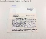 Hermanns, Ernst: - Handschriftlicher Brief des Künstlers an den Kunstsammler Gabriel Berks : Signiert :