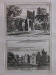 Bakendorp. - Overblyfsels van de kerk te Bakendorp - Het slot Bruelis.
