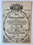 LOTERIJ, 's LANDS WEERBAARHEID - [lottery lot 1871] Lot ad ƒ 2,50 in de loterij t.b.v. de Vereeniging tot Bevordering van 's Lands Weerbaarheid, d.d. 1871, gedrukt, 8°, 2 p.