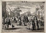 Matham, Theodor (1605-1676) after Venne, Adriaen van de (1589-1662) - [Antique engraving 1628] Promenading young men and women [De Hollandsche Lys met de Brabantsche Bely: set title], published 1628, 1 p.