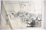Braakensiek, Johan (1858-1940) - [Original lithograph/lithografie by Johan Braakensiek] In de Trèves-Zaal (trêveszaal) te 's-Gravenhage, 2 Juni 1907, 1 pp.