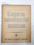 Bach, Johann Sebastian und Hans von Bülow: - Konzert im italienischen Stil, Ausgabe Hans von Bülow für Klavier :