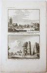 Spilman, Hendricus (1721-1784) after Pronk, Cornelis (1691-1759) - De Toren van Oostkapelle met het Heeren-Huis. 1745. / Het Dorp Oostkapelle en 't Huis in 't verschiet. 1745.