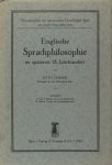 Funke, Otto. - Englische Sprachphilosophie im späteren 18. Jahrhundert.