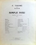 Thomé, Francis: - Simple aveu. Romance sans paroles Op. 25