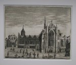 antique print (prent) - Oude kerk, Utrecht.