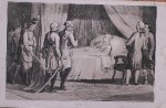 antique print (prent) - Prins Frederik sterft te Padua.