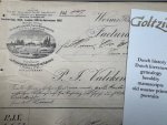  - Factura P.J. Valckenberg, hoflieferant Worms. Liebfraumilch Enclos Klostergarten/Liebfraustift und Kattenloch. 24 Juni 1890.
