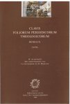 Audenaert, W & G. Ginneberge en H. Morlion - Clavis Foliorum Periodicorum Theologicorim Instrumenta theologica 13 Benelux