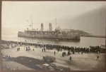  - [Photography, ships, water] Photo, 19x28 cm. of Pantserdekschip Hertog Hendrik, near Hoek van Holland on the Nieuwe Waterweg, ca. 1920?
