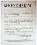 [Signatory: P. Hofstede.] - Pamphlet. Bekendmaking. De Gedeputeerde Staten van de Provincie Drenthe […].