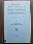 LETTINGA, J.P., - HULPBOEK bij de grammatica van het bijbels hebreeuws.