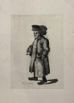 Kikkert, Pieter (1775-1855) - Antique print, etching 1889 | Beggar in Leiden, man in long coat, etching by Pieter Kikkert, 1 p.
