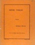 Tomasi, Henri: - [Verlagskatalog] Henri Tomasi 1954. Quelques oeuvres