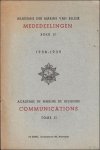 DE VREE, Paul. - AKADEMIE DER  MARINE VAN BELGIE. MEDEDEELINGEN BOEK II. 1938 - 1939.  ACADEMIE DE MARINE DE BELGIQUE. COMUNICATIONS. TOME II.