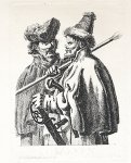 Cuylenburgh, Jan van (1793-1841) - Etching/ets: Two Cossacks [Cosakken]/Twee kozakken.