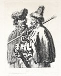 Cuylenburgh, Jan van (1793-1841) - Etching/ets: Two Cossacks [Cosakken]/Twee kozakken.