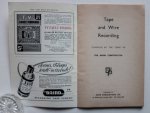  - Tape & Wire Recording - Compiled by the staff of The Radio Constructor