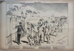 Braakensiek, Johan (1858-1940) - [Original lithograph/lithografie by Johan Braakensiek] Dolende Beelden, 12 Augustus, 1 pp.