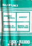  - Suzuki GSX-R1100 Owner's Manual / Handbok / Manuel du Proprietaire / Manual del Propietario