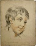  - Antique drawing, chalk I Head of a boy, ca. 1850, 1 p.