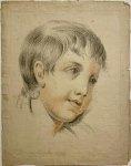  - Antique drawing, chalk I Head of a boy, ca. 1850, 1 p.
