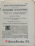 Ens, Jonannes - Kort Historisch Berigt van de Publieke Schriften, Rakende de Leer en Dienst der Nederduytze Kerken van de Vereenigde Nederlanden. Zynde de Formulieren van Eenigheyt en de Liturgie, Doorgaans gevoegt agter de Psalmboeken, die in de zelve Kerken...