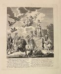 Unknown master - Antique print, etching and engraving | Allegory of William V trying to reintroduce slavery (Willem de vijfde slavernij), published 1787, 1 p.