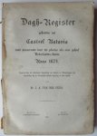 Chijs, J. A. van der - Dagh-Register gehonden int Casteel Batavia vant passerende daer ter plaetse als over geheel Nederlandts-India Anno 1674