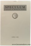 Medieval Academy of America: - Speculum. A Journal of Medieval Studies April 1992. Vol. 67 No. 2.