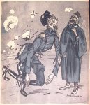 Jan Sluijters - Duitse terugtrekken tijdens Eerste Wereldoorlog op spotprent